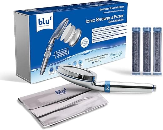 blu Ionic Shower Head and Shower Filter - Handheld - Removes Chlorine &amp; Harmful Pollutants - Prevent Hair Loss &amp; Moisturize Your Skin, Chrome (Amazon Exclusive) on Amazon.ae - Price Tracker