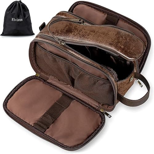 Elviros Men's Toiletry Bag with Large Capacity, Makeup Bag with Waterproof Bag, 24 x 15 x 16 cm on Amazon - Best Deal Finder