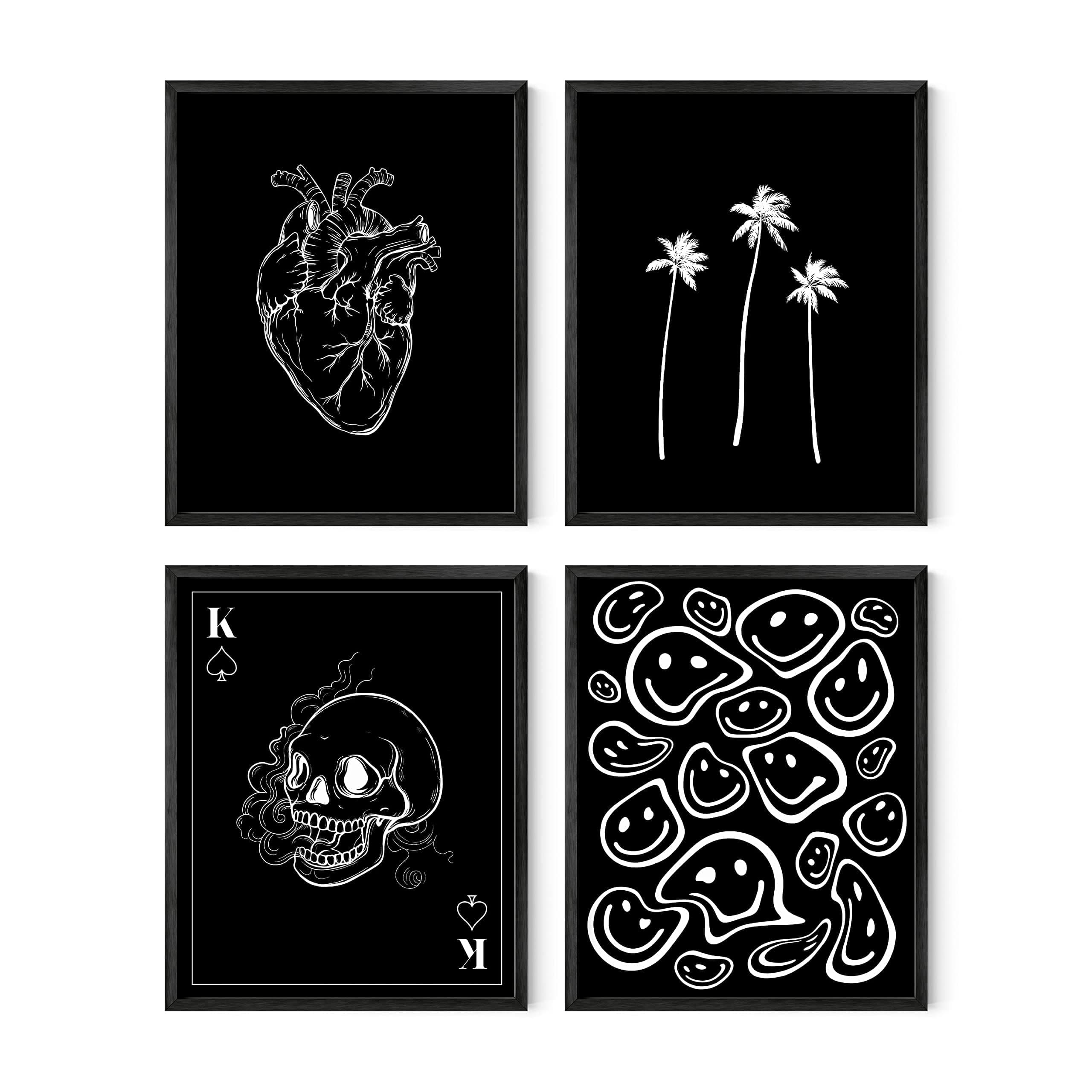 HAUS AND HUES Black and White Poster - Skeleton Poster Art, Cool Posters For Room, Aesthetic Posters For Bedroom, Grunge Posters For Room Aesthetic, Skull Poster, Goth Posters (Unframed, 8x10) on Amazon.ae - Price Tracker
