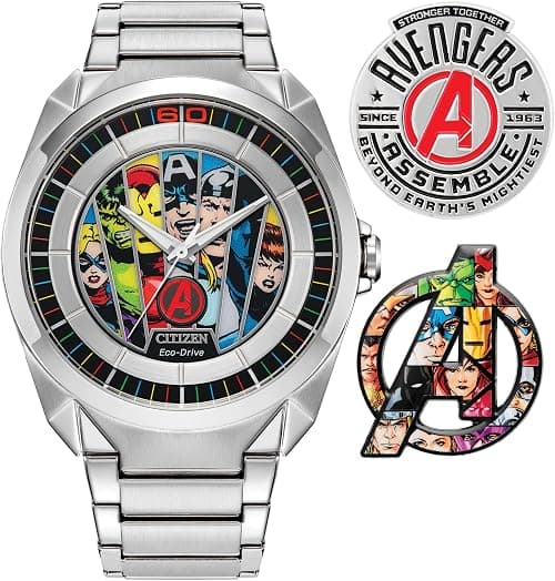 Citizen Marvel Mens Avengers Eco-Drive Watch 42.5mm Silver-Tone Stainless Steel Case and Bracelet with Art Dial (AW2080-64W) on Amazon - Best Deal Finder