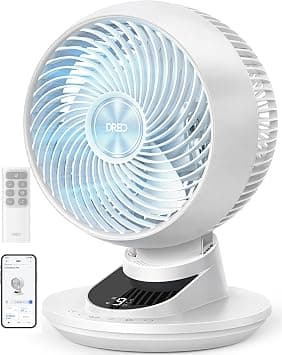 DREO 3D Air Flow Table Fan - Powerful with 8.8m/s, 22dB Quiet, 90° Swivel, Smart App & Voice Control, 9 Speeds, 8/12h Timer for Bedroom, Office & Dorm على Amazon.ae - متتبع الأسعار