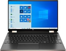 لابتوب اتش بي سبكتر X360 بشاشة لمس 15.6 انش 4K UHD وSSD سعة 512GB + اوبتان سعة 32GB (وذاكرة RAM سعة 16GB ومعالج i7 الجيل 11 i7-1165G7 بسرعة 4.7GHz وويندوز 10 هوم ودقة 3840×2160، اسود، 15-eb1043dx - دليلك لأفضل العروض