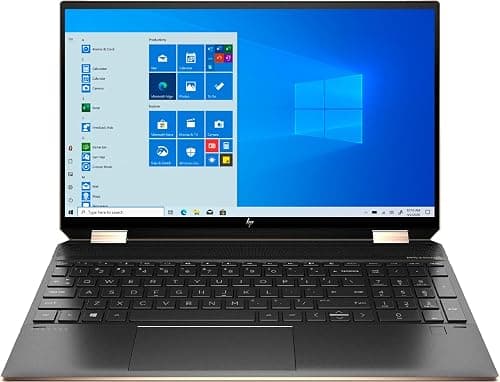 لابتوب اتش بي سبكتر X360 بشاشة لمس 15.6 انش 4K UHD وSSD سعة 512GB + اوبتان سعة 32GB (وذاكرة RAM سعة 16GB ومعالج i7 الجيل 11 i7-1165G7 بسرعة 4.7GHz وويندوز 10 هوم ودقة 3840×2160، اسود، 15-eb1043dx على أمازون - دليلك لأفضل العروض