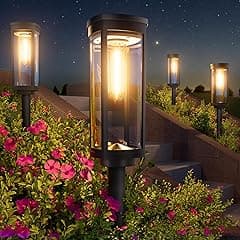 Solar Pathway Lights Outdoor,4 Pack Bright Solar Powered Garden Lights Waterproof IP65, Long Lasting Outdoor Light for Yard Garden Walkway Landscape Lawn Patio - Amazon.ae Price Tracker