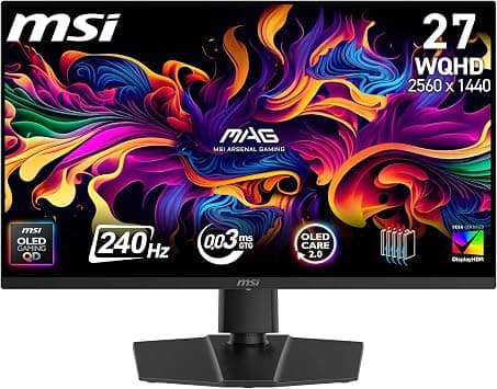 MSI MAG 273QP QD-OLED X24 Gaming Monitor: 26.5-inch 2560 x 1440 (WQHD), 240Hz Refresh Rate, 0.03ms Response time, Anti-Reflection Surface, 100 x 100 mm VESA Mounting - Black on Amazon.ae - Price Tracker