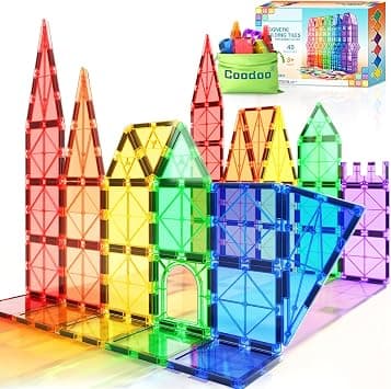 Coodoo Magnetic Tiles Kids STEM Magnet Toys for Toddler Magnetic Blocks Building Preschool Learning Sensory Montessori Toys for 3+ Year Old Boys and Girls, Safe Creativity Toddler Kids - Best Deal Finder