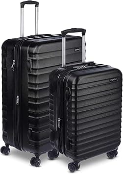 Amazon Basics 2-piece set Hardside spinner Luggage -21/30 inch (55/78cm), Material: ABS, Black on Amazon.ae - Price Tracker