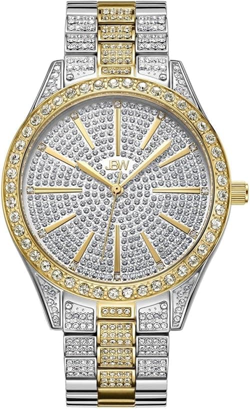 JBW Luxury Women's Cristal 0.12 Carat Diamond Wrist Watch with Stainless Steel Link Bracelet on Amazon.ae - Price Tracker