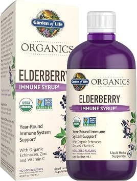 Garden of Life Mykind Organics Plant Based Elderberry Immune Syrup 6.59 fl oz (195 Ml) For Kids & Adults: Sambucus, Echinacea, Zinc & Vitamin C, 0g Sugar, Organic Vegan Gluten Free Herbal Supplement - Amazon.ae Price Tracker
