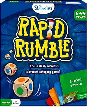 Skillmatics Rapid Rumble - Fast-Paced Board Game for Kids, Teens &amp; Adults, Fun for Family Game Night &amp; Educational Toy, Quick-Thinking Card Game, Gift for Ages 6, 7, 8, 9 &amp; Up on Amazon.ae - Price Tracker