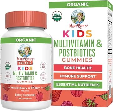 Maryruth Organics Kids Vitamins By | Usda Multivitamin Gummies + Postbiotics For Ages 4+ With Lactobacillus Rhamnosus Vegan Non-Gmo 60 Count على Amazon.ae - متتبع الأسعار