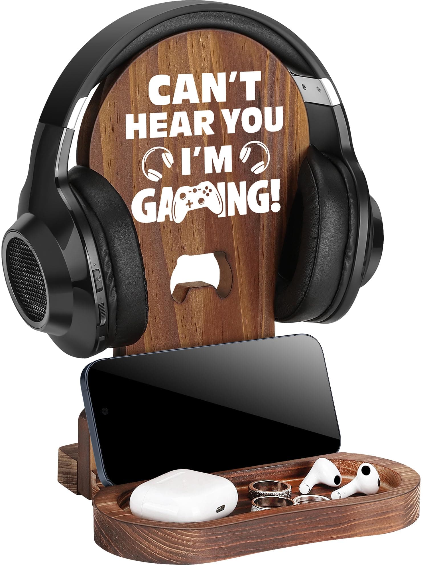 Gamer Gifts for Teenage Boy, Gamer Room Decor for Man, Best Gifts for Son, Boyfriend, Husband, Gaming Accessories for Room, Wooden Gaming Headset Stand for Gaming Desktop- Can't Hear You I'm Gaming on Amazon.ae - Price Tracker