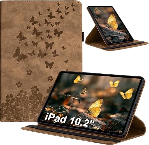 Case for iPad 9th/8th/7th Generation 10.2 Inch 2021/2020/2019 Folio Flip PU Leather 360 Degree Rotating Multi-Angle Protective Case with Stand Function Pen Holder for iPad 10.2 Inch Brown on Amazon.ae - Price Tracker