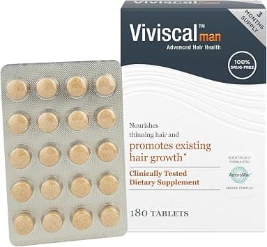 Viviscal Man Maximum Strength Hair Nourishment System, 3 Month Supply, 180 Tablets على Amazon.ae - متتبع الأسعار