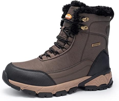 SHULOOK Men's Snow Boots Waterproof Warm Fur Lined Winter Hiking Boot Non-slip Outdoor Ankle High-top Shoes Work Hiker Trekking Trail على Amazon.ae - متتبع الأسعار