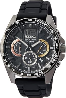 Seiko Men's Quartz Watch Stainless Steel with Silicone Strap - Best Deal Finder