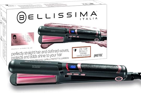 Bellissima Creativity Infrared Hair Straightener – Ceramic Plating with Infrared, Keratin Technology for Sleek Hair, 130°C-230°C Adjustable Temperatures. Quick Heat Up, Digital Display, Anti-Frizz - Best Deal Finder