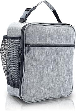 6L Insulated Lunch Bag for Men Women Kids | PEVA Lined Easy-Clean Cooler Bag | Side Mesh Bottle Pocket | Front Zipper Pocket | Compact Lunchbox for Office School Travel (Grey) على Amazon.ae - متتبع الأسعار