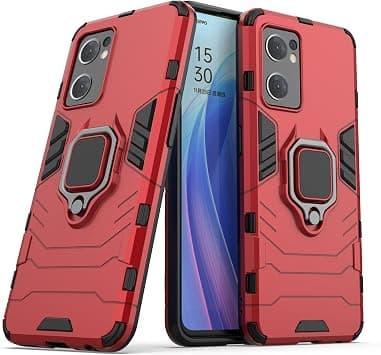 Case for OPPO Reno 7 5G / OPPO Find X5 Lite 5G,Hybrid Heavy Duty Protection Shockproof Defender Kickstand Armor Case Cover,Red on Amazon.ae - Price Tracker