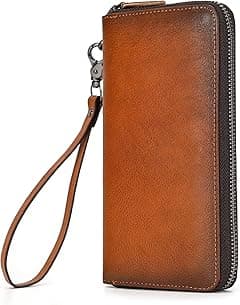 LUUFAN Men's Genuine Leather Long Wallet Chain Wallet Card holder Wallet with Coin Pocket - Amazon.ae Price Tracker