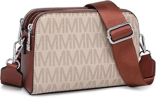 Crossbody Bags for Women Triple Zip Vegan Leather Camera Purses Small Shoulder Handbags with Wide Strap on Amazon.ae - Price Tracker