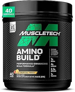 MuscleTech BCAA Amino Acids + Electrolyte Powder | Amino Build | 7g of BCAAs + Electrolytes | Support Muscle Recovery, Build Lean Muscle & Boost Endurance | Tropical Twist (40 Servings) on Amazon.sa - Price Tracker