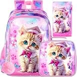 'gxtvo 3PCS Girls Backpack, 16'' Kids Bookbag with Lunch Box, Water Resistant School Bag for Elementary Prechool Toddler' - Best Deal Finder