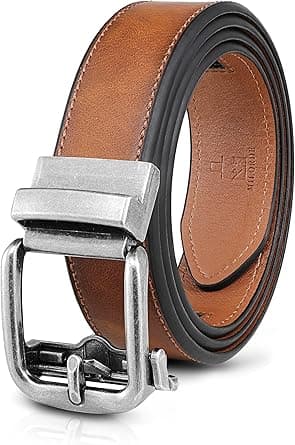 MILORDE Men's Genuine Leather Ratchet Belt, Customizable Fit, 1 3/8" for Dress Pant Shirt Oxfords Casual Golf on Amazon.ae - Price Tracker