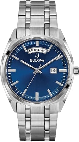 Bulova Men's Classic Surveyor 2-Hand Day/Date Quartz Watch, Luminous Hands, 39mm - Best Deal Finder