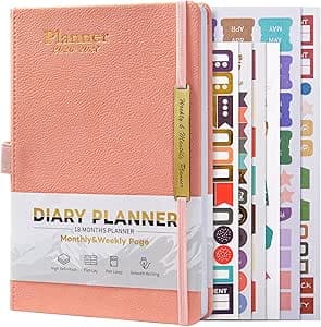 2026-2027 Leather Planner Weekly and Monthly, 18 Months Calendar Book, 2026 Academic Planner From Jan. 2026-June 2027,2026 Appointment Book, Daily Agenda, Yearly Teachers Planner (5.7 X 8.5" Pink) on Amazon.ae - Price Tracker