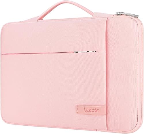 Lacdo 360° Protective Laptop Sleeve Case for 15 inch New MacBook Air M5/A3448 (2026), M4 A3241 2025, M3 A3114, M2 A2941 2024-2023, 15 inch MacBook Pro A1990 A1707, Computer Bag, Water-Resistant,Pink on Amazon.ae - Price Tracker