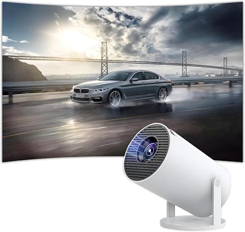 Smart Mini Projector 4K with 5G WiFi and Bluetooth 5.0, Portable Home Theater with 360° Premium Sound, Big Screen Movie Projector Compatible with Android, iOS, Windows, TV Stick, HDMI, USB – White على Amazon.ae - متتبع الأسعار