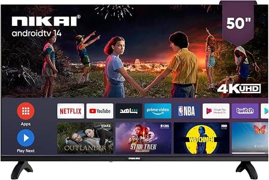 Nikai 50" Ultra HD 4K Smart LED TV, Android 13, Built-in WiFi, 60Hz Refresh Rate, Quad-Core Processor, 3 HDMI Ports, 2 USB Ports, Slim Frame - UHD5010SLED - Amazon.ae Price Tracker