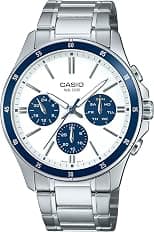 Casio Enticer Men MTP-1374D-7A2VDF Analog White Dial Men (A2348), Silver, Silver, bracelet, Silver, bracelet - Best Deal Finder