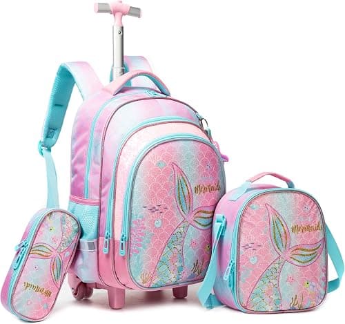Meetbelify Bowknot Rolling Backpack for Gilrs Backpacks with Wheels Kids Wheeled Suitcase Luggage on Amazon.ae - Price Tracker