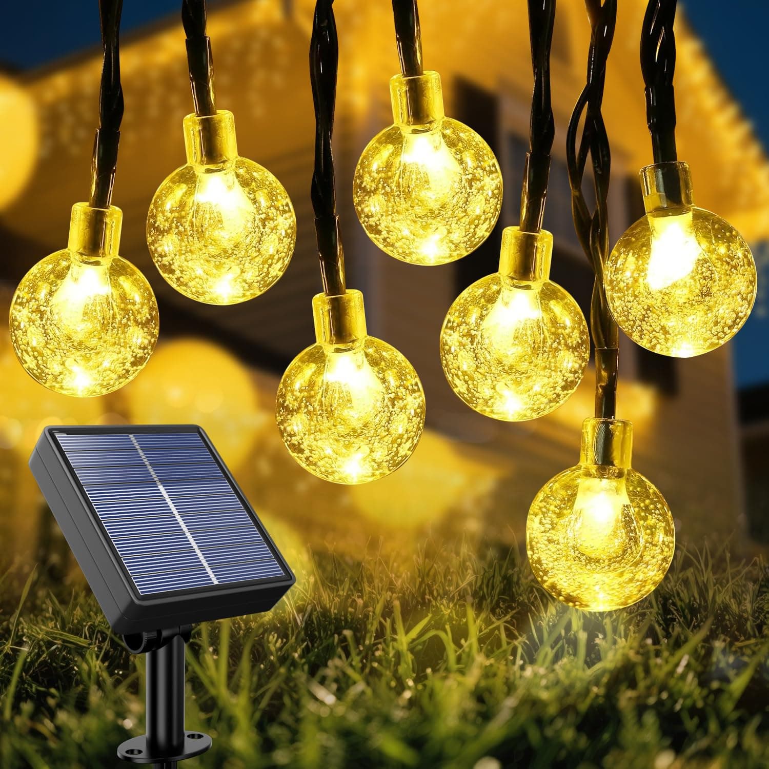 Solar String Lights Outdoor 33FT/10M 100LED Solar Globe String Lights, 8 Lighting Modes, Waterproof Solar Powered Patio Light for Garden Yard Porch Wedding Party Outdoor Decoration (Warm White) on Amazon.ae - Price Tracker