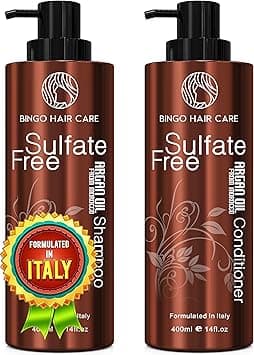 Natural Organic Moroccan Argan Oil Shampoo and Conditioner Set Sulphate Free - Best for Damaged, Dry, Curly or Frizzy Hair - Thickening for Fine/Thin Hair, Safe for Colour-Treated, Keratin Treated ... - Amazon.ae Price Tracker