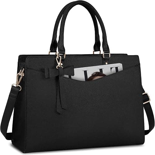 Laptop Bag for Women 15.6 Inch Waterproof PU Leather Tote Bag Business Office Work Bag Briefcase Computer Tote Bag on Amazon.ae - Price Tracker