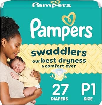 Pampers Swaddlers Diapers Preemie - Size P1, 27 Count, Ultra Soft Disposable Baby Diapers - Amazon.ae Price Tracker