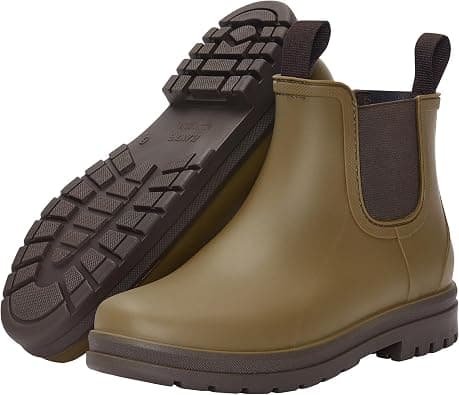 planone Orthopedic Wide Width Short Rain Boots for Women, Fashion Waterproof Chelsea Boots Outdoor Garden Ankle Muck Boots, Non Slip Work Rubber Shoes with Comfort Insole on Amazon.ae - Price Tracker