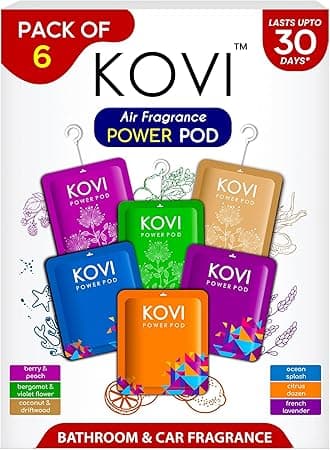 KOVI Air Fragrance Power Pod for Bathroom and Car, Long-Lasting Fragrance, Infused with Essential Oils, Lasts Up to 30 Days, Pack of 6 (10g Each) - Amazon.ae Price Tracker