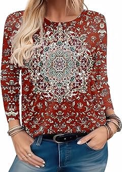 Zeagoo Long Sleeve Shirts for Women Henley T Shirts Loose Fit Tunics Dressy Casual Work Blouses Fall Fashion Tops - Amazon.ae Price Tracker