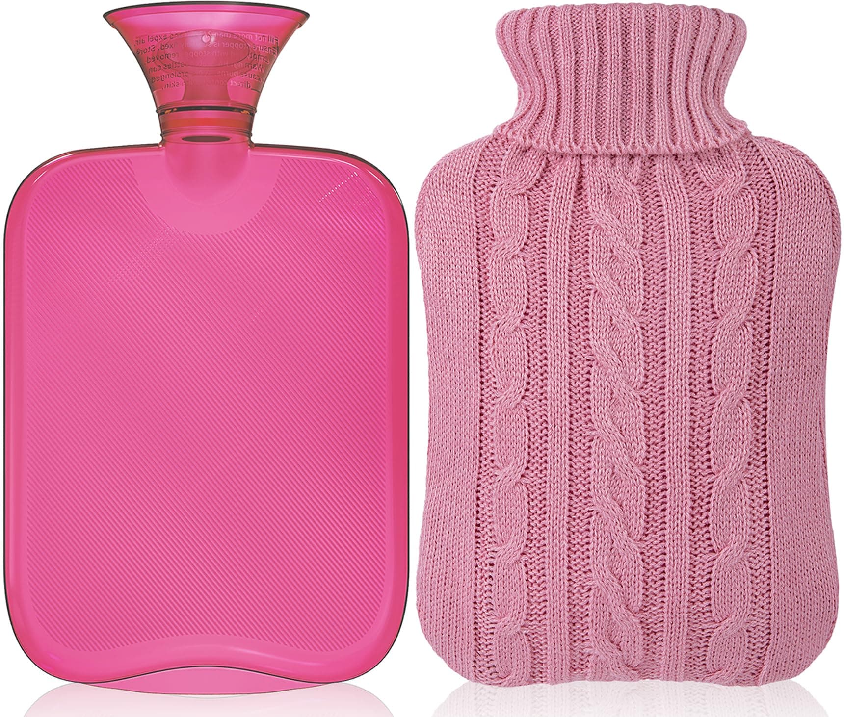 Attmu Hot Water Bottle with Cover Knitted, Transparent Hot Water Bag 2 Liter - Pink on Amazon.ae - Price Tracker