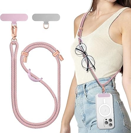 SURPHY Phone Lanyard Crossbody, Adjustable Cell Phone Lanyard with 2 Pack Phone Tether Tab, Two-Color Braided Phone Strap with Carabiner on Amazon.ae - Price Tracker