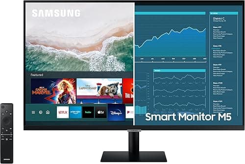 SAMSUNG M5 Series 27-Inch FHD 1080p Smart Monitor & Streaming TV (Tuner-Free), Netflix, HBO, Prime Video, & More, Apple Airplay, Bluetooth, Built-in Speakers, Remote Included (LS27AM500NNXZA) on Amazon.ae - Price Tracker