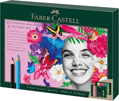 Faber-Castell Polychromos and Pitt Graphite Matte Giftset Artist Gift Set, Multi-Color 40 Count - Amazon.ae Price Tracker