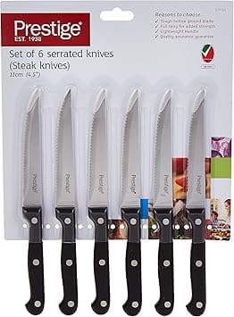 Prestige 6-Pieces Steak Knife Set with Micro Serrated Edge | Steak Knives Set with Stainless Steel Blades | PR57110 on Amazon.ae - Price Tracker