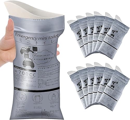 12 Pack 700ML Disposable Urinal Bag, Portable Camping Pee Bags, Travel Pee Bags, Traffic Jam Emergency Portable Urine Bag, Vomit Bags, for Men Women Kids Children Patient- Grey on Amazon.ae - Price Tracker