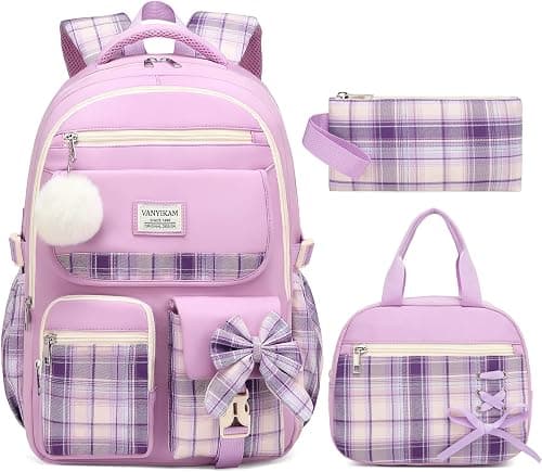 Backpack for School Girls, 3Pcs Kids Cute Bookbag with Lunch Box Pencil Pouch على Amazon.ae - متتبع الأسعار
