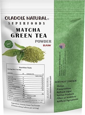 Oladole Natural Matcha Green Tea Powder - 100g | Premium Ceremonial Grade Matcha For Weight Management, Antioxidants, Energy Boost | Ideal for Lattes, Baking &amp; Smoothies | Non-GMO on Amazon.ae - Price Tracker